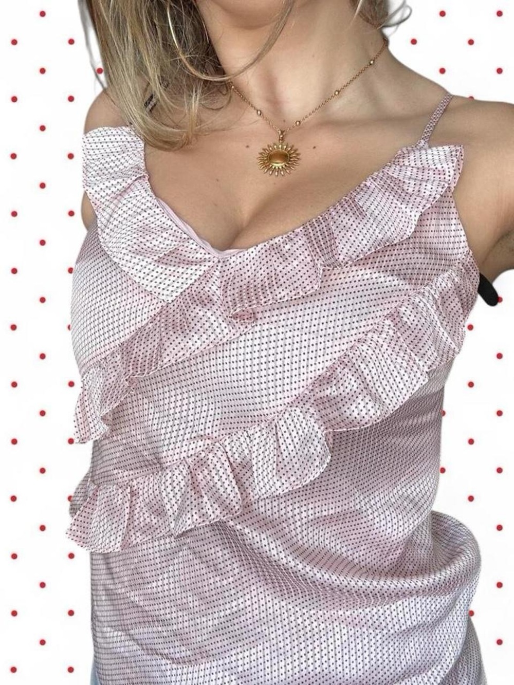 Elegant Ruffled Tan Women's Top